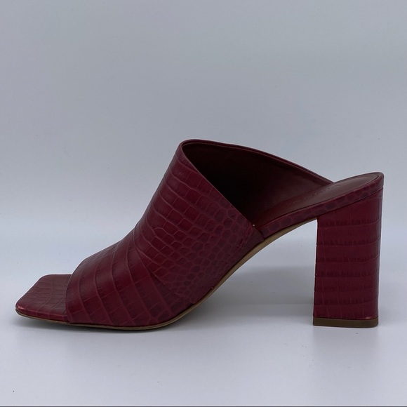Vince Nelda Cutout Croc Leather Mules in Chianti - Picture 6 of 11